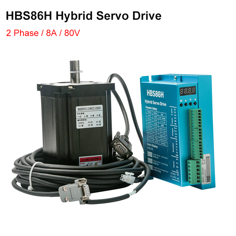 Hybrid Servo Driver Nema 34 8.5Nm - HBS860H ハイブリッドサーボドライバ AC 18-80V 8A モータドライバ