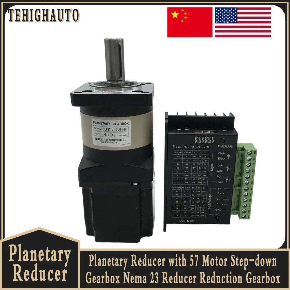 Nema 23 Closed Loop Stepper Motor Driver Kit - 遊星ギアボックス 57 モーター TB6600 ドライバーキット比 4