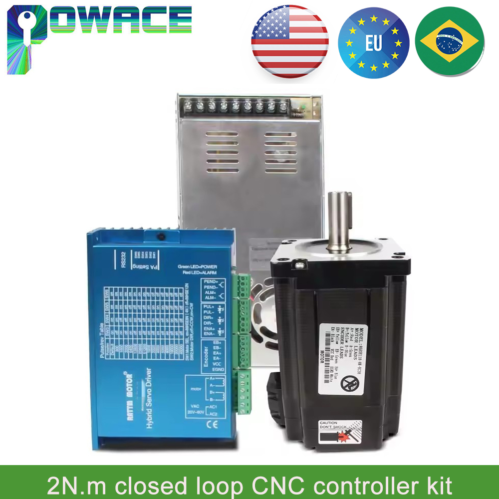 Nema 23 Closed Loop Stepper Motor Driver Kit - 【EU】2N.m Nema23 閉ループサーボステッピングモーター CNC コントローラーキット 76mm