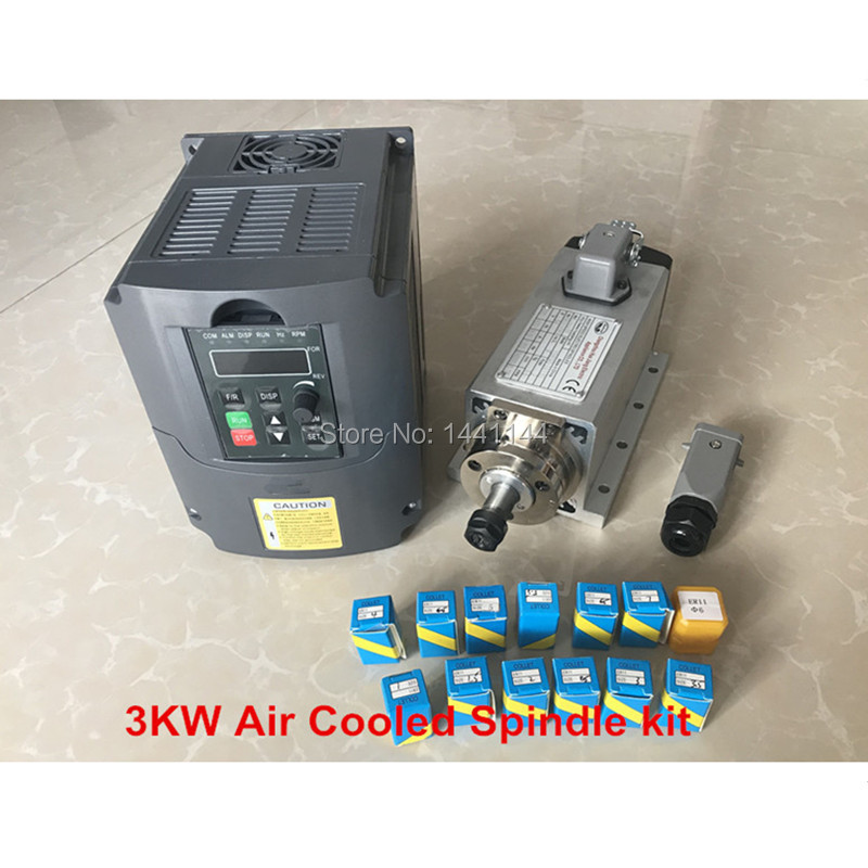 Er20 Collet Chuck Spindle Motor 220V - 空冷スピンドル 3KW 220 V/380 V モーター
