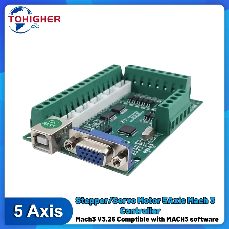 5 Axis Cnc Breakout Board Interface Mach3 - 5 軸インターフェースボード Mach3 ブレークアウトボードステッピングサーボモーター USB ドライバーモーションコントローラー