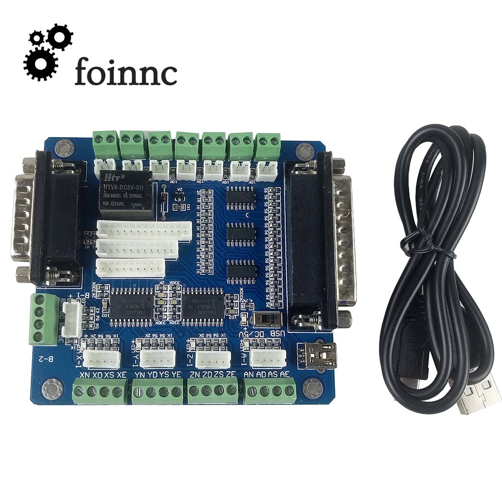 5 Axis Cnc Breakout Board Interface Mach3 - Mach3 5軸cncブレークアウトコントローラボードで彫刻機用の5軸インタフェースボードステッピングモータ