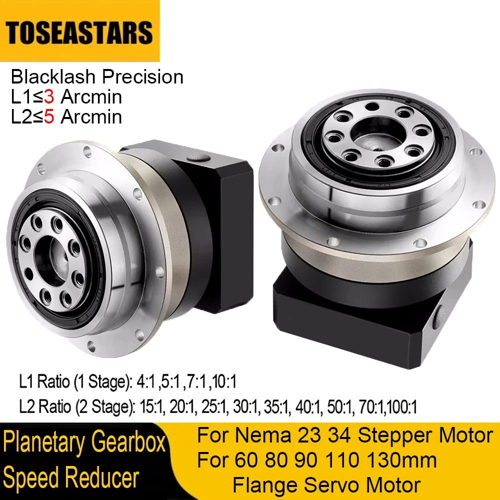 Planetary Gearbox Reducer Nema 23 34 - 高精度ヘリカルギア減速機円形ディスク出力 Nema 23 34 ステッピングモーター 60
