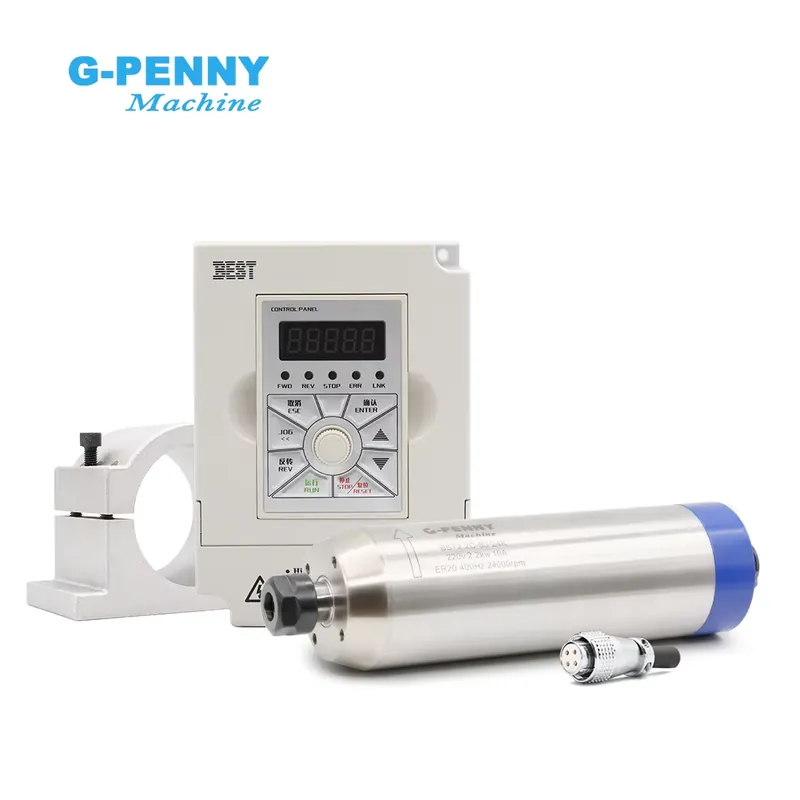 2.2Kw Water Cooled Spindle Kit Vfd - G-penny 2.2KW ER20 D80 木工用バレットタイプ 220V/380V