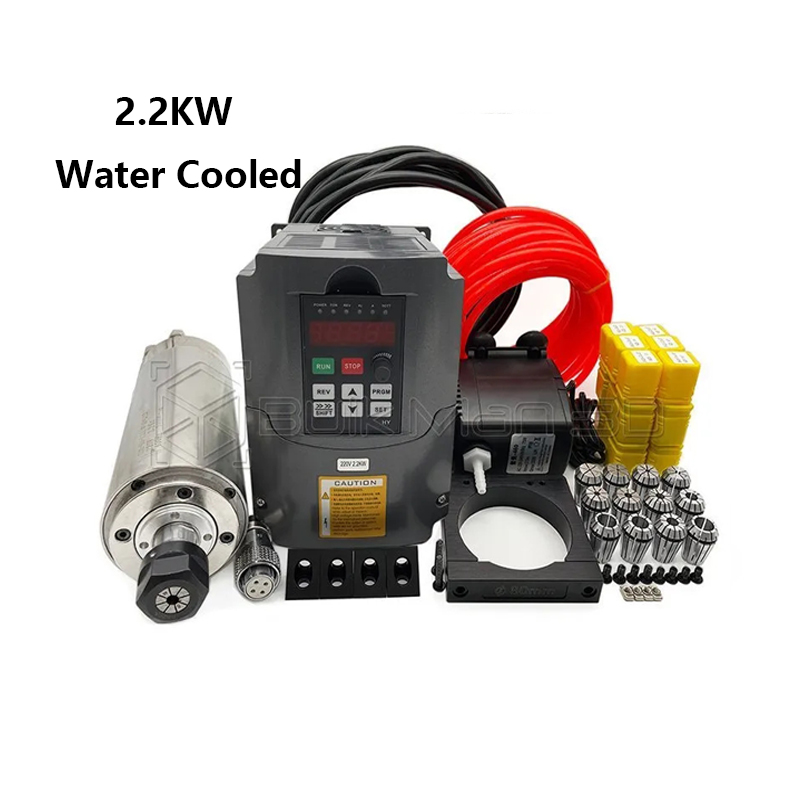 Er20 Collet Chuck Spindle Motor 220V - 高品質 2.2KW 220V/110V 水冷スピンドルモーター VFDインバーター ER20コレットチャックキット