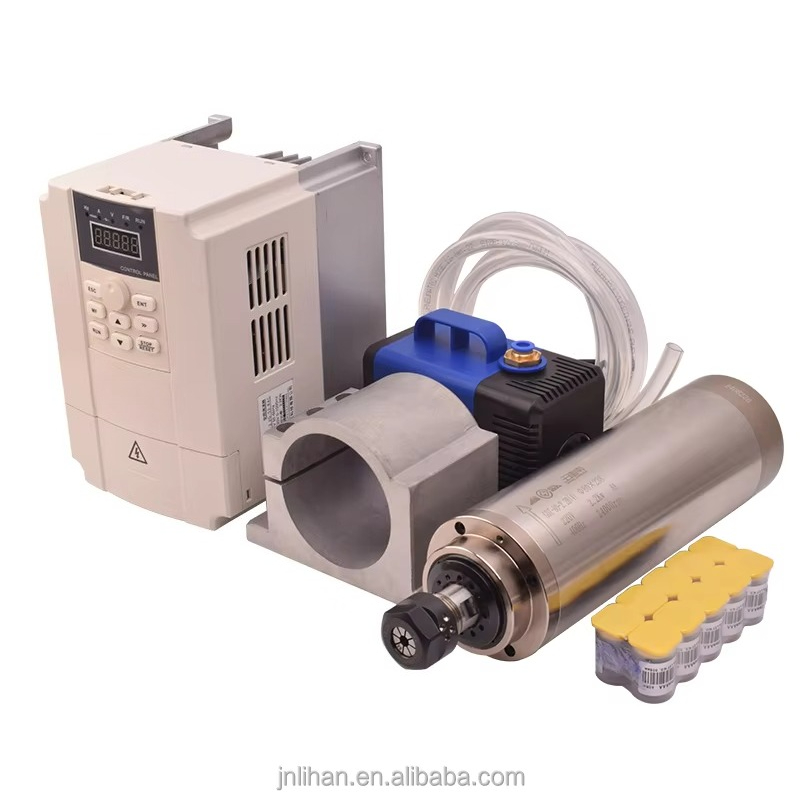 2.2Kw Water Cooled Spindle Kit Vfd - 2.2KW 220V 水冷式工作機械スピンドル 水冷式CNCルータースピンドルモーター インバーターVFDキット