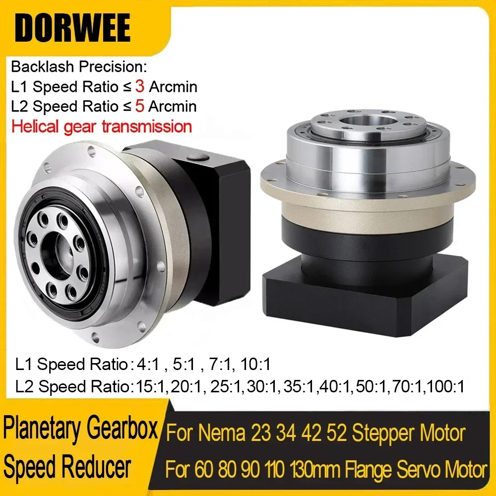 Planetary Gearbox Reducer Nema 23 34 - 高精度プラネタリーボックス,へら歯車,Nema 23, 34, 42, 52ステッパー用フランジ出力減速機,60, 80,