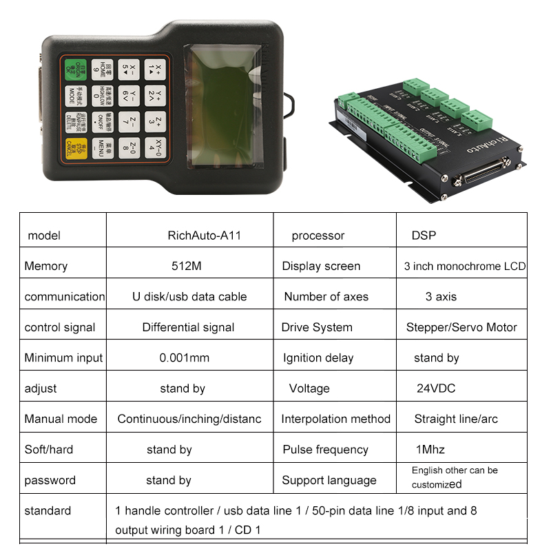 Cncコントローラrichauto dsp A11 3軸us - Richauto A11 Dsp Controller 3 Axis のレビューと価格