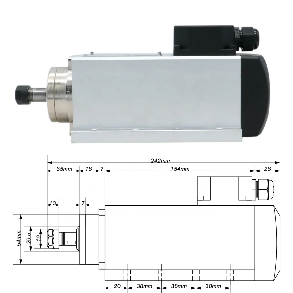 HLTNC 1.5kw フラッシュ空冷スピンドルモーター C - Air Cooled 1.5Kw Spindle Motor Inverter 110V のレビューと価格