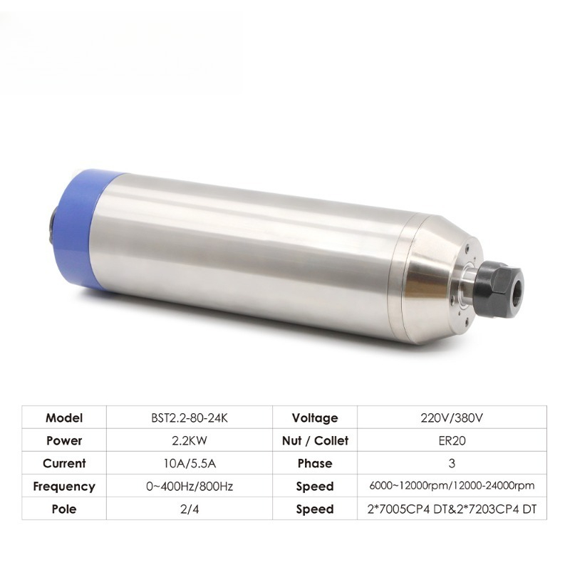 2.2kw ER20 D80 12000rpm/24000r - 2.2Kw Water Cooled Spindle Kit Vfd のレビューと価格
