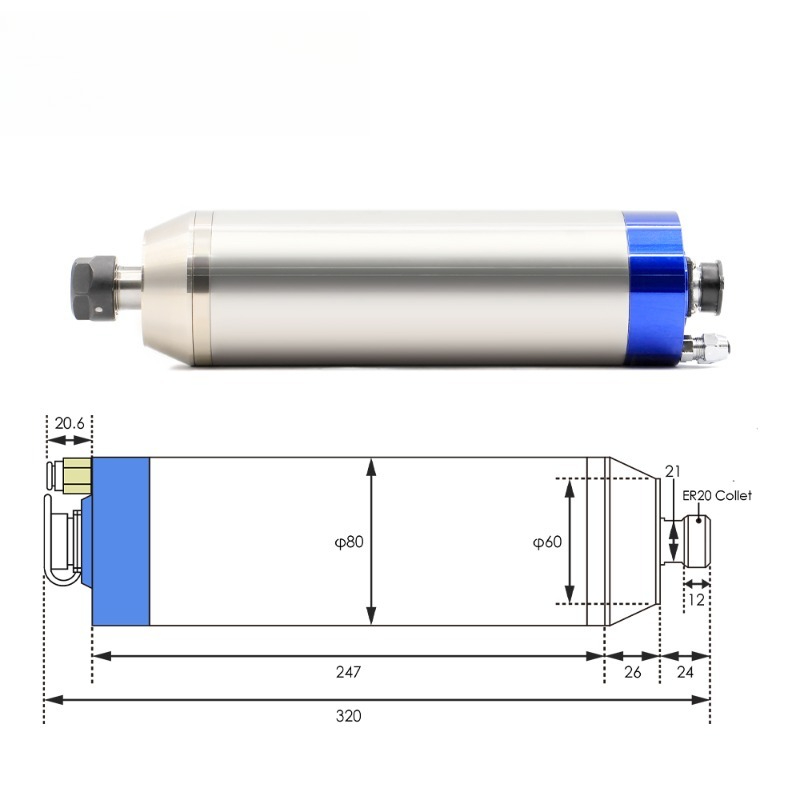 2.2kw ER20 D80 12000rpm/24000r - 2.2Kw Water Cooled Spindle Kit Vfd のレビューと価格