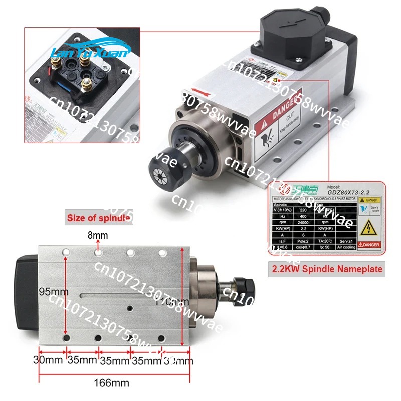 1.5KW 110V CNC 空冷スピンドルキット 正方形空 - Air Cooled 1.5Kw Spindle Motor Inverter 110V のレビューと価格