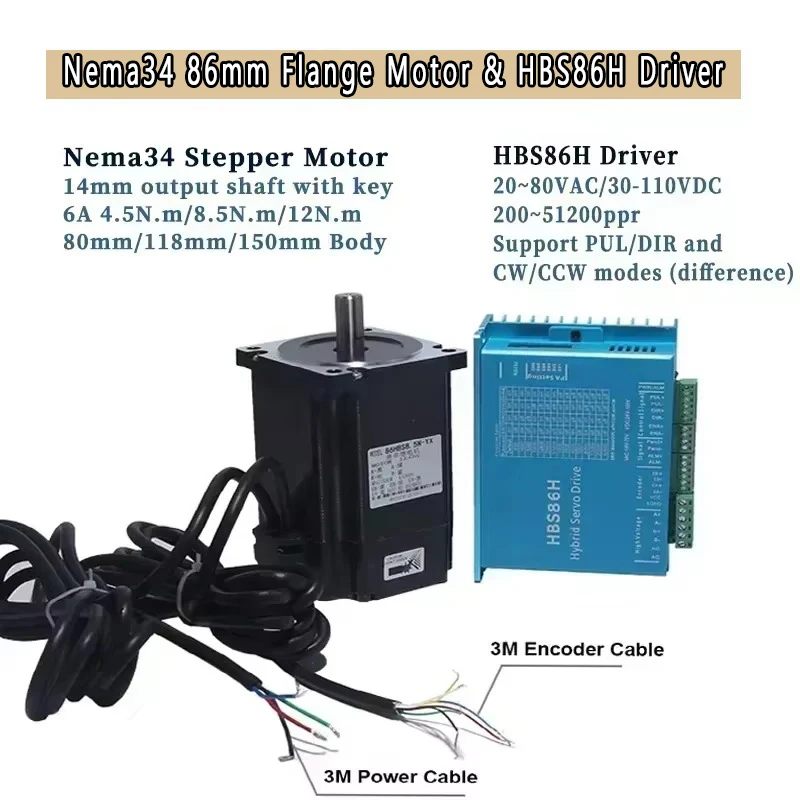 Nema34 86mm 閉ループ ステッピング モーター キ - Hybrid Servo Driver Nema 34 8.5Nm のレビューと価格