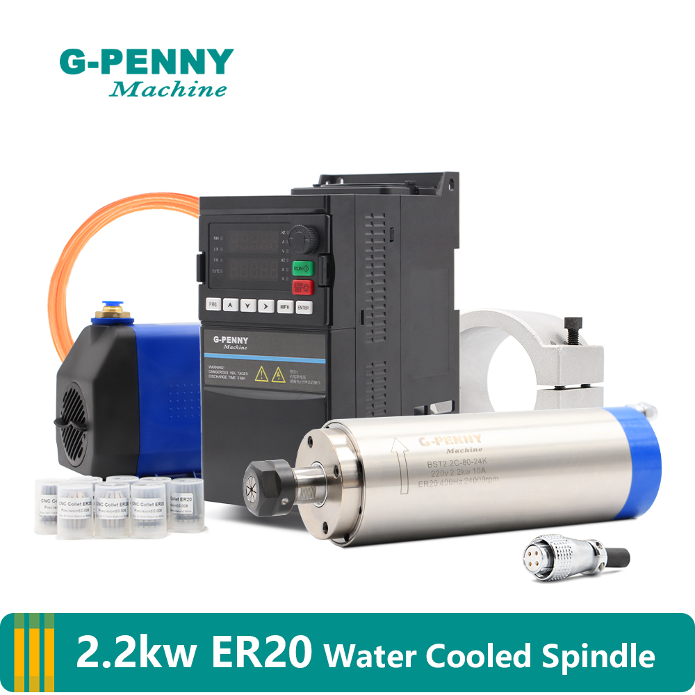 G-PENNY 2.2kw ER20 水冷スピンドルキット  - 2.2Kw Water Cooled Spindle Kit Vfd のレビューと価格