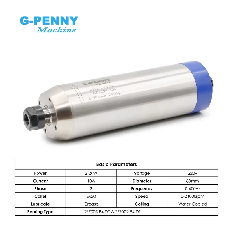 G-penny 2.2KW ER20 D80 木工用バレット - 2.2Kw Water Cooled Spindle Kit Vfd のレビューと価格