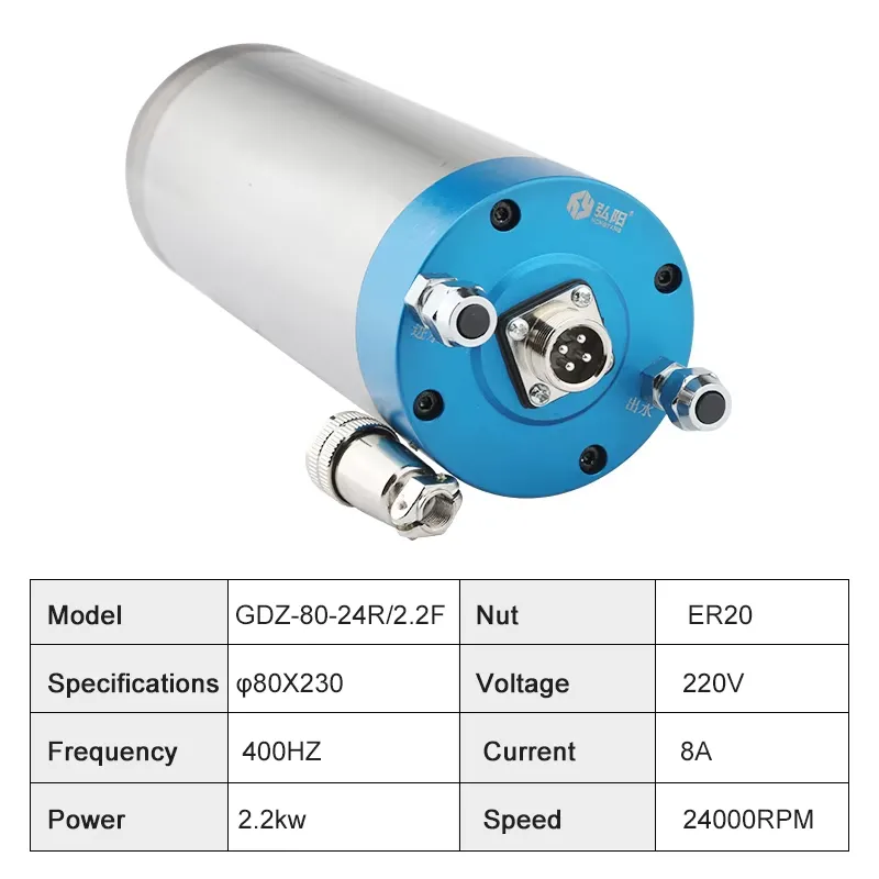 2026年中国工場製 ER20 2.2kw 水冷式CNCルー - 2.2Kw Water Cooled Spindle Kit Vfd のレビューと価格